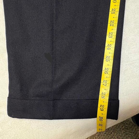 Embassy Row Pure Wool High Rise Pleated Trouser Pants Navy Womens Size 16 - Picture 11 of 11